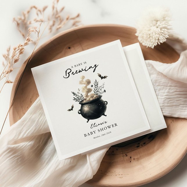Chic 'a Baby is Brewing' Halloween Baby Shower  Serviette (Von Creator hochgeladen)