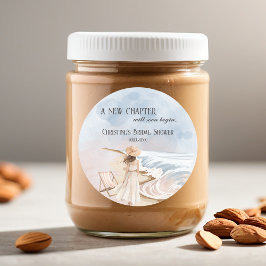 Chic 'A New Chapter' Beach and Waves Brautparty Runder Aufkleber