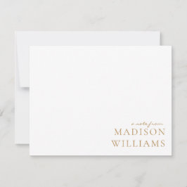 Chic A Note from Script Typografy Gold Note Card Mitteilungskarte