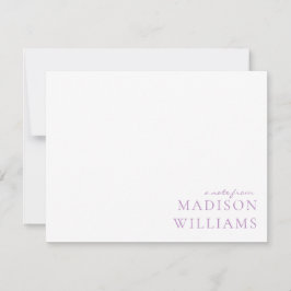 Chic A Note from Script Typografy Lila Note Mitteilungskarte