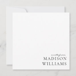 Chic A Note from Script Typografy Note Card Mitteilungskarte