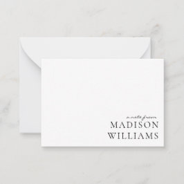 Chic A Note from Script Typografy Note Card Mitteilungskarte