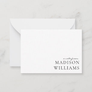 Chic A Note from Script Typografy Note Card Mitteilungskarte