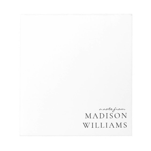 Chic A Note from Script Typografy Notepads Notizblock (Vorderseite)