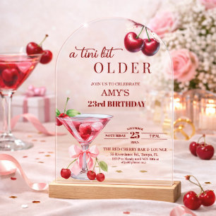 Chic A Tini Bit Älter Cherry Martini 23. Geburtsta Acryleinladungen