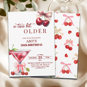 Chic A Tini Bit Älter Cherry Martini 36. Geburtsta Einladung