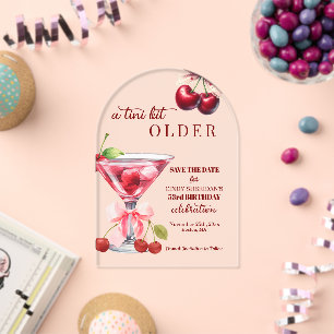 Chic A Tini Bit Älter Cherry Martini 53. Geburtsta Acryleinladungen
