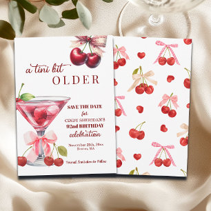 Chic A Tini Bit Älterer Kirsch-Martini 92. Geburts Save The Date