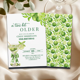 Chic A Tini Bit Älterer Lime Martini 28. Geburtsta Einladung