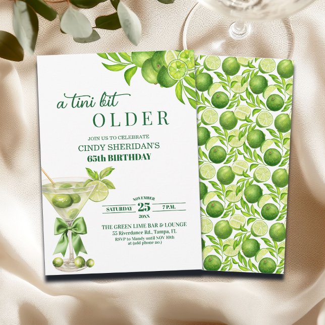 Chic A Tini Bit Älterer Lime Martini 65. Geburtsta Einladung (Von Creator hochgeladen)