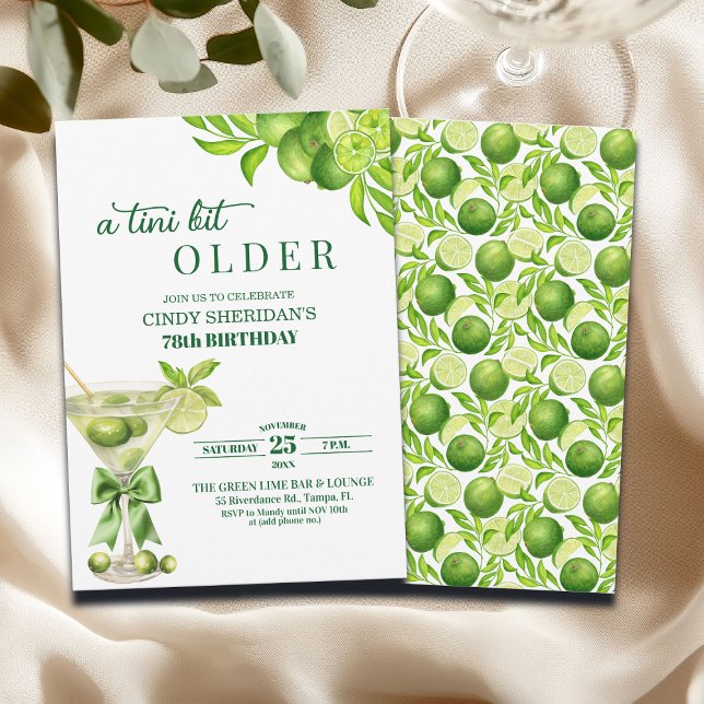 Chic A Tini Bit Älterer Lime Martini 78. Geburtsta Einladung (Von Creator hochgeladen)