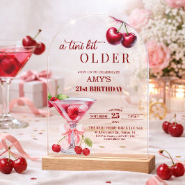 Chic A Tini Bit Older Cherry Martini 21st Birthday Acryleinladungen