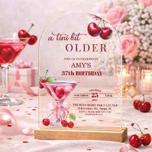 Chic A Tini Bit Older Cherry Martini 37. Geburtsta Acryleinladungen