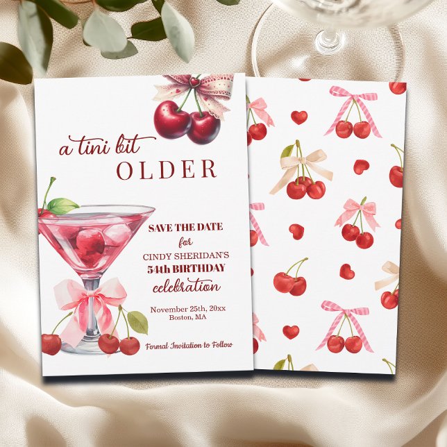 Chic A Tini Bit Older Cherry Martini 54th Birthday Save The Date (Von Creator hochgeladen)
