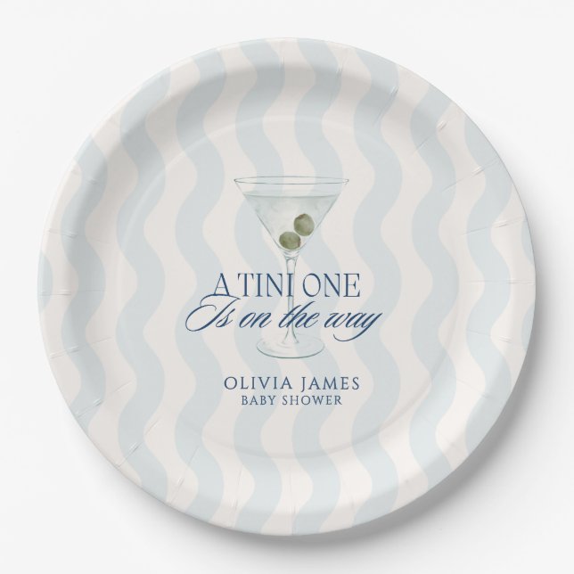 Chic a tini one boy baby dusche pappteller (Vorderseite)