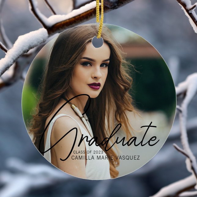 Chic Abschluss 2 Foto Script Overlay Weihnachten Keramik Ornament (Von Creator hochgeladen)