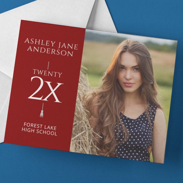 Chic Abschluss Crimson Red Foto Ankündigung (Von Creator hochgeladen)