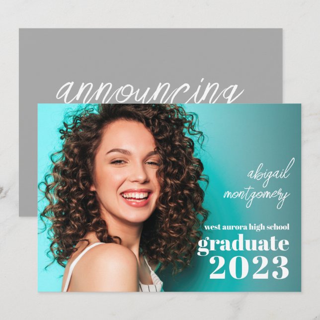 Chic Abschluss Einladung (Vorne/Hinten)