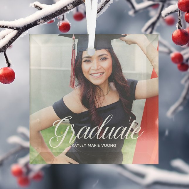 Chic Abschluss Foto 2023 Graduate Weihnachten Ornament Aus Glas (Von Creator hochgeladen)