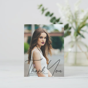 Chic Abschluss Foto Vielen Dank, dass Sie Script O Postkarte