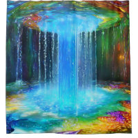 Chic Abstact Blue Waterfall Duschvorhang