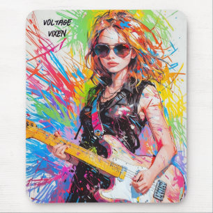 Chic Abstrakt anime Rockgitarrist Mousepad