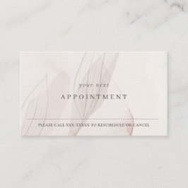 Chic Abstrakt Blush Watercolor Foliage Ernennung Visitenkarte