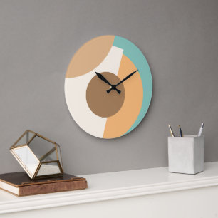 Chic Abstrakt Geometric Circles Mosaik Art Pattern Große Wanduhr