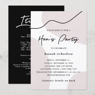 Chic Abstrakt Neutral   Party der Aquarellhühner Einladung