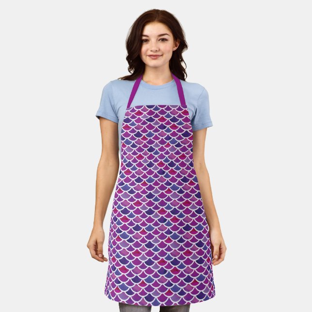 Chic Abstraktes Mermaid-Muster in rosa Schürze (Getragen)