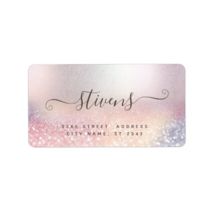 Chic adorable script glittery famille étiquette