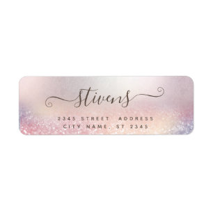Chic adorable script glittery famille étiquette