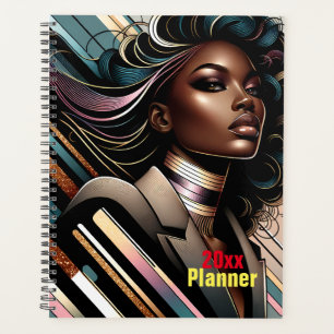 Chic African American Woman Personalisiert Planner Planer