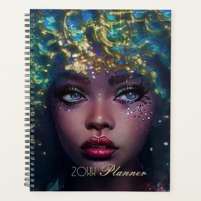 Chic African American Woman Planner Planer (Vorderseite)