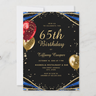 Chic Agate 65. Geburtstag Einladung