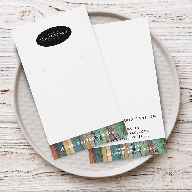 Chic Ajouter Votre Carte D'Affichage D'Écoute Logo (Chic Add Your Logo Earring Display Card)