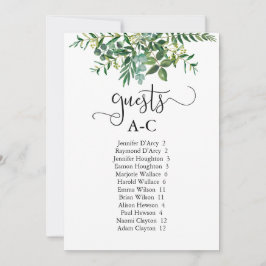 Chic alphabetisch Gastsitze Grüne Hochzeit | Einladung