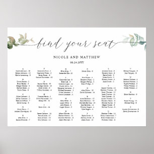 Chic Alphabetische Hochzeitsstiftung Poster