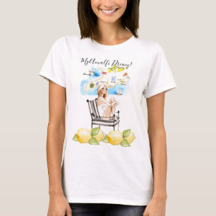 Chic Amalfi Küsten Party Kundenspezifisches Damen T-Shirt