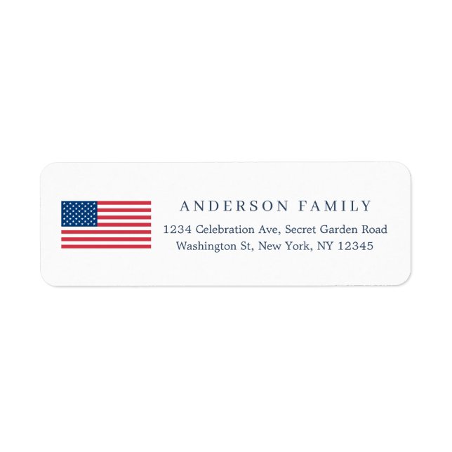 Chic American Flag 4. Juli Patriotische Adresse (Vorne)