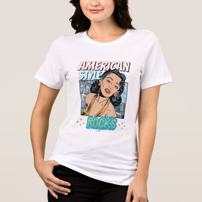 Chic American Women Graphic T-Shirt Tri-Blend Shirt (Vorderseite)