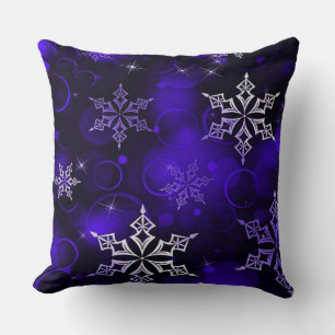 Chic Amethyst Purpur Schneeflocken Motiv Kissen