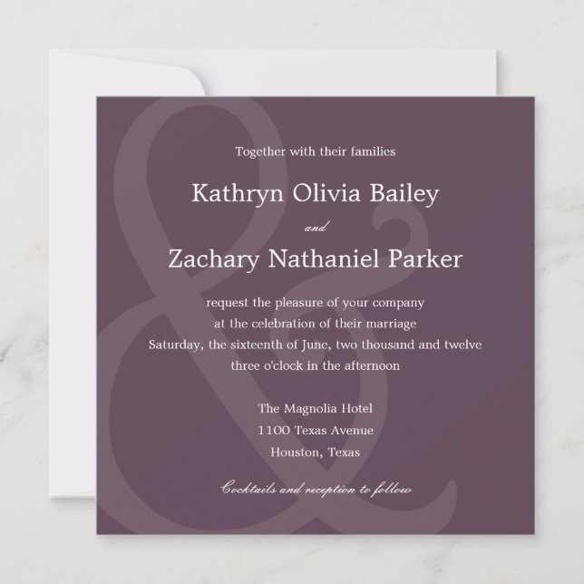 Chic Ampersand Hochzeiten Einladungen (Vorderseite)