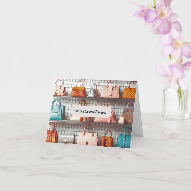 Chic and Fabulous Handbag Card Gruß Karte (Orchidee)
