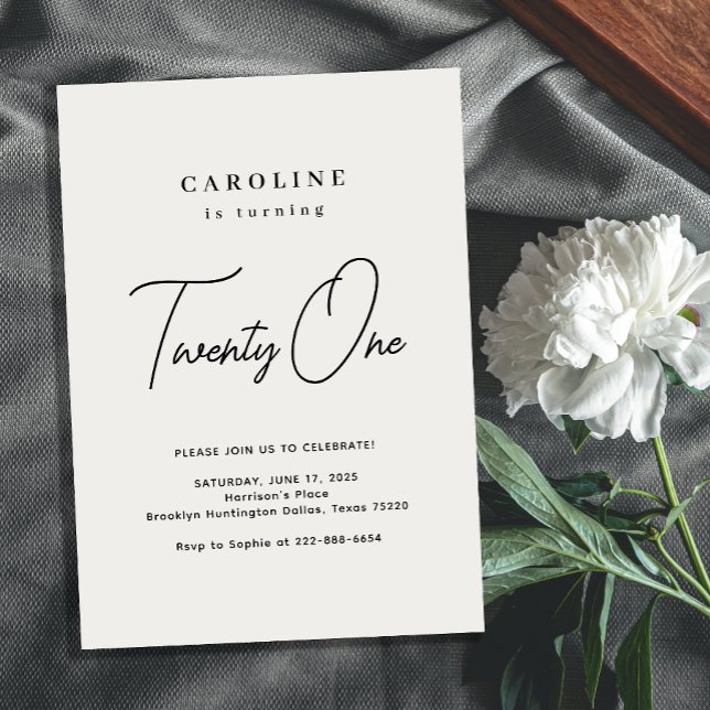 Chic and Modern 21. Geburtstag Einladung (Von Creator hochgeladen)