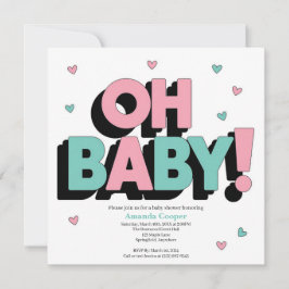 Chic and Playful Baby Shower Einladung - Oh Baby