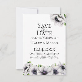 Chic Anemone Floral Save the Date Ankündigung
