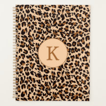 Chic Animal Print Brown Muster Monogram