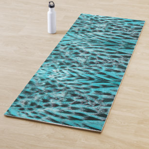 Chic Animal Print in blau - Federdesign Yogamatte