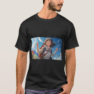 Chic Anime Girl T-Shirt Design